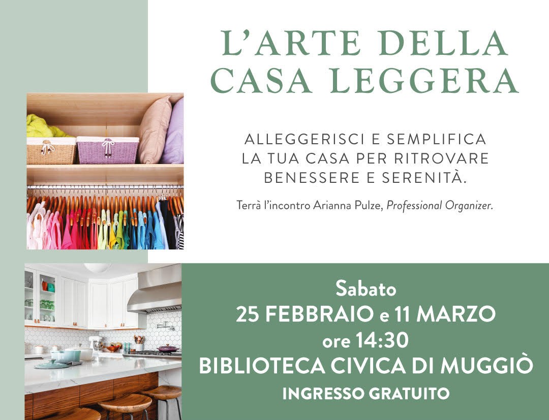 L'arte della casa leggera (decluttering) - Corso gratuito in biblioteca